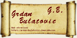 Grdan Bulatović vizit kartica